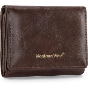 Montana West Small Wallets Woman RFID Blocking Wallet Trifold Pocket Wallet with ID Window(Coffee)