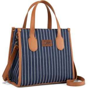 Montana West x Lee Tote Bag for Women Striped Top Handle Handbag with Adjustable Strap(Jean Blue)
