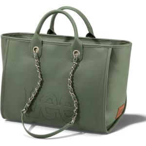 x Lee Large Shoulder Tote Bag for Women Vegan Leather Top-Handle Bag(Green)