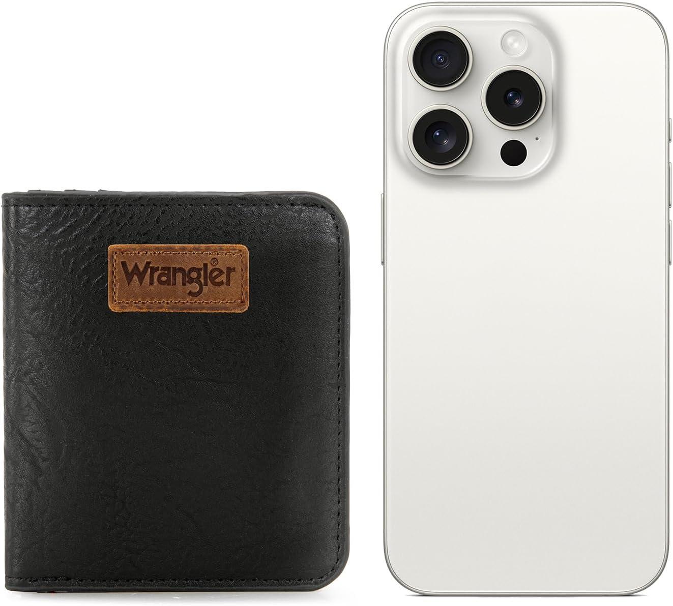 imageMontana West X Wrangler Small Wallet Women Slim Thin Wallets Card Cases Money Organizer Minimalist Pocket Wallet with RFID LiningBlack
