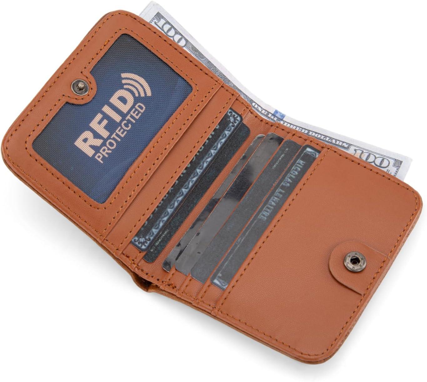 imageMontana West X Wrangler Small Wallet Women Slim Thin Wallets Card Cases Money Organizer Minimalist Pocket Wallet with RFID LiningBrown