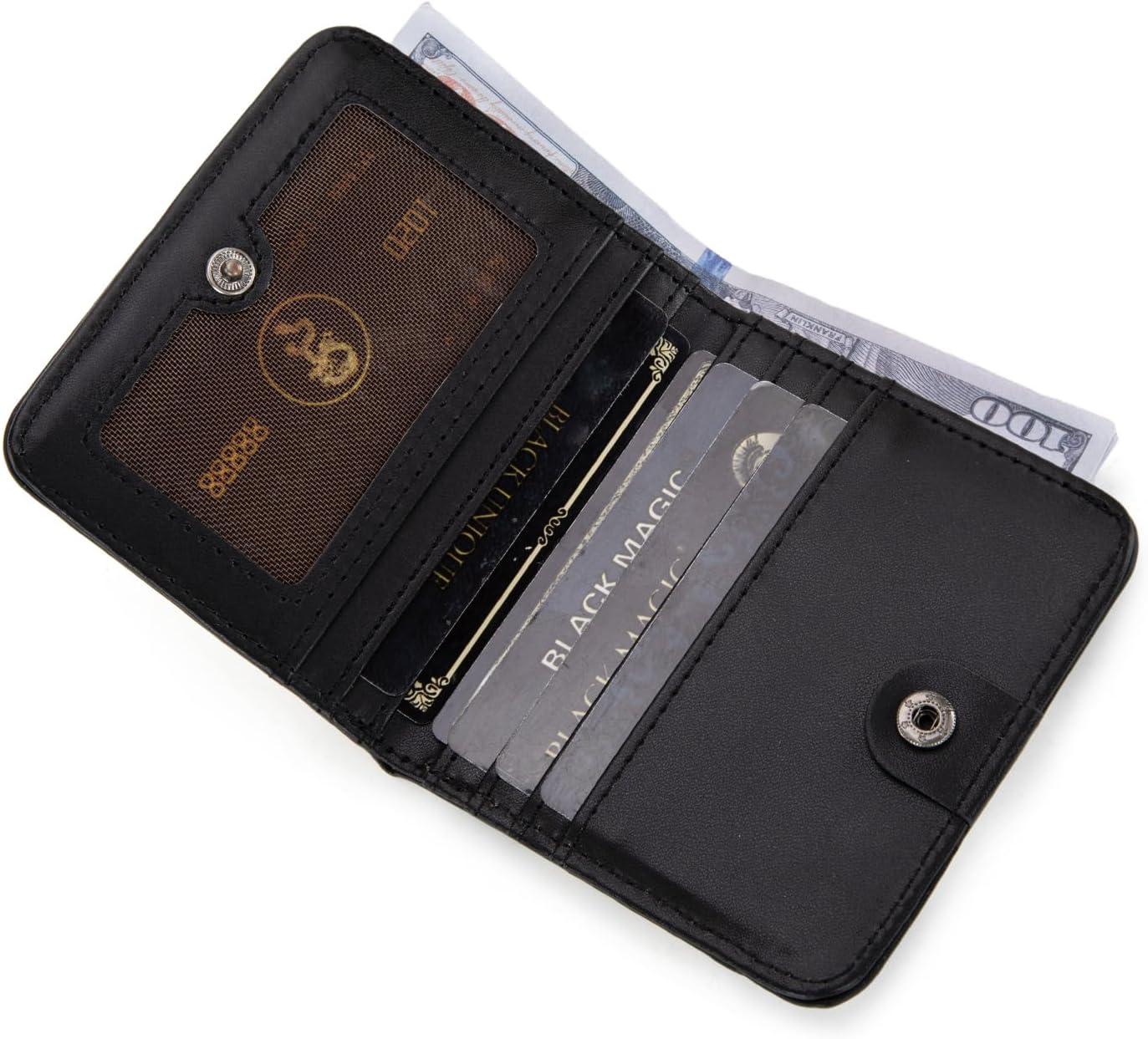 imageMontana West X Wrangler Small Wallet Women Slim Thin Wallets Card Cases Money Organizer Minimalist Pocket Wallet with RFID LiningCow Black