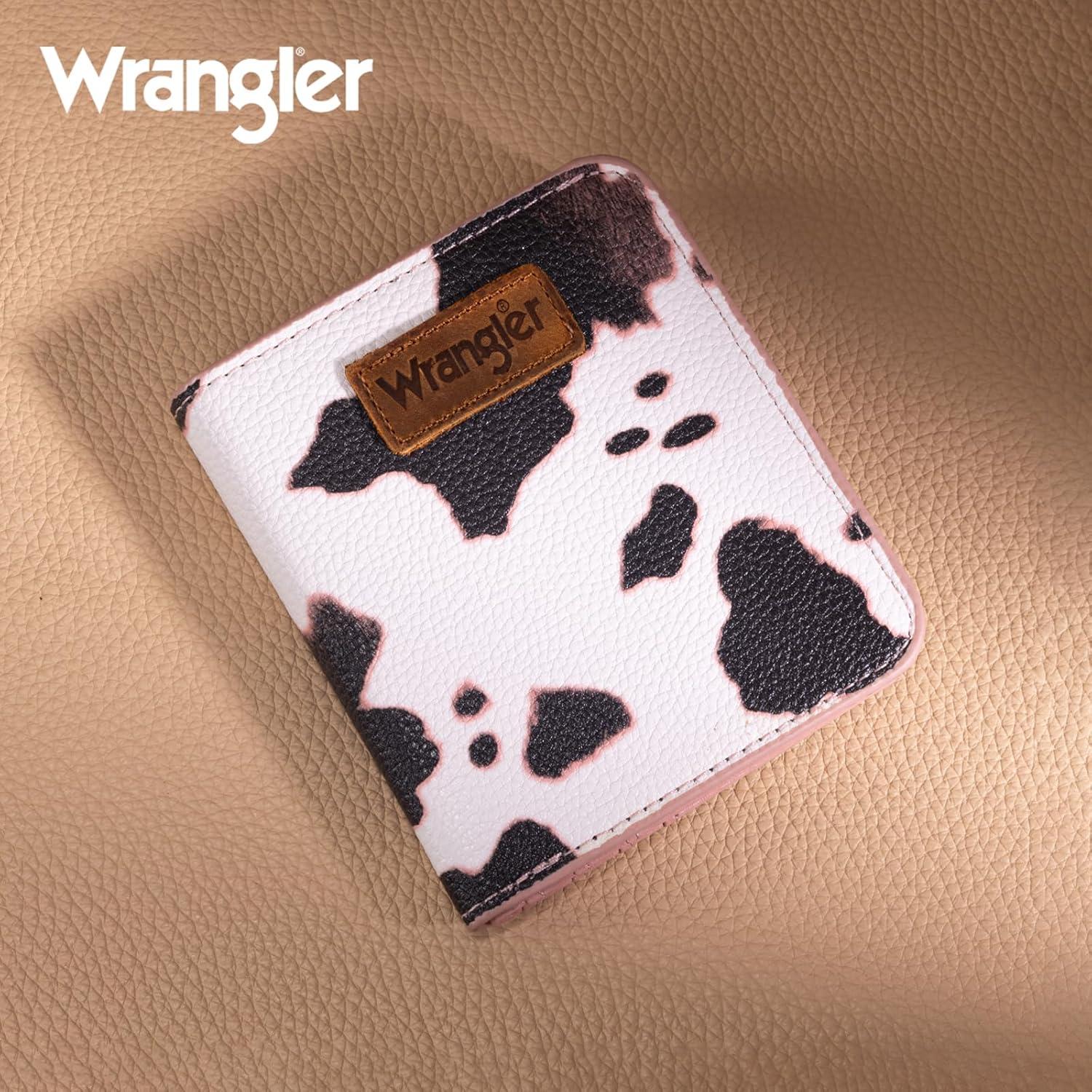 imageMontana West X Wrangler Small Wallet Women Slim Thin Wallets Card Cases Money Organizer Minimalist Pocket Wallet with RFID LiningCow Pink