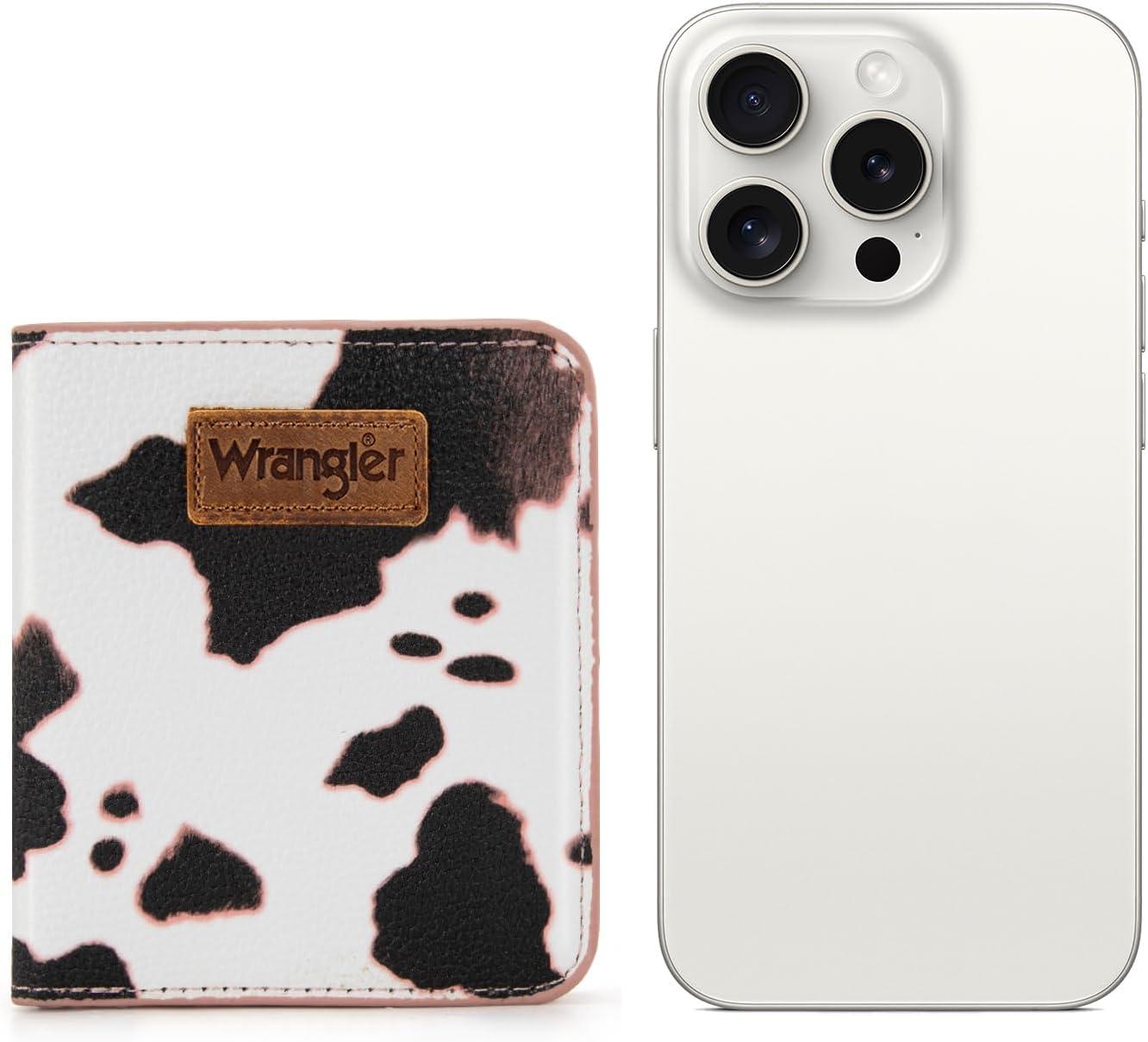 imageMontana West X Wrangler Small Wallet Women Slim Thin Wallets Card Cases Money Organizer Minimalist Pocket Wallet with RFID LiningCow Pink