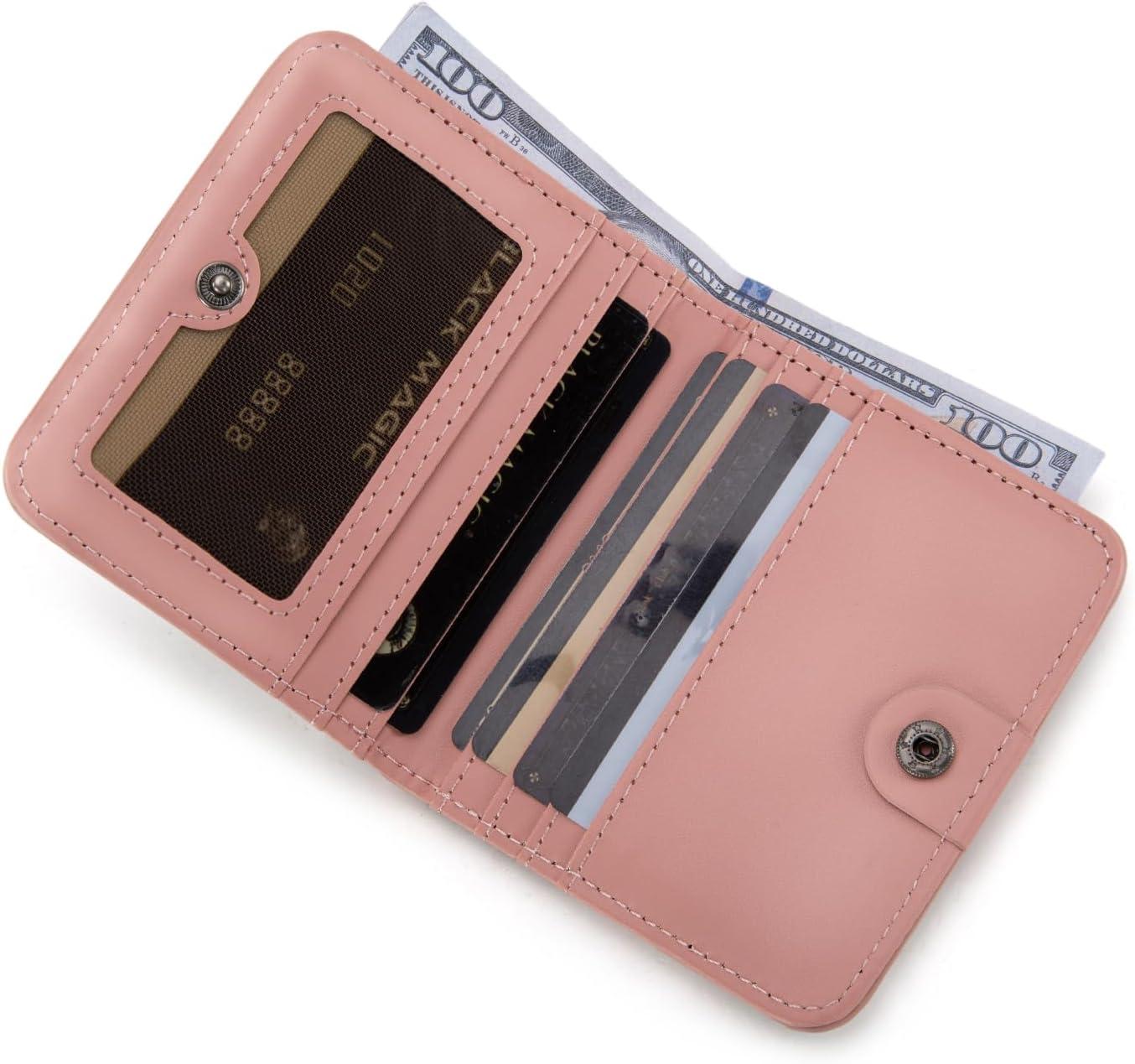 imageMontana West X Wrangler Small Wallet Women Slim Thin Wallets Card Cases Money Organizer Minimalist Pocket Wallet with RFID LiningCow Pink