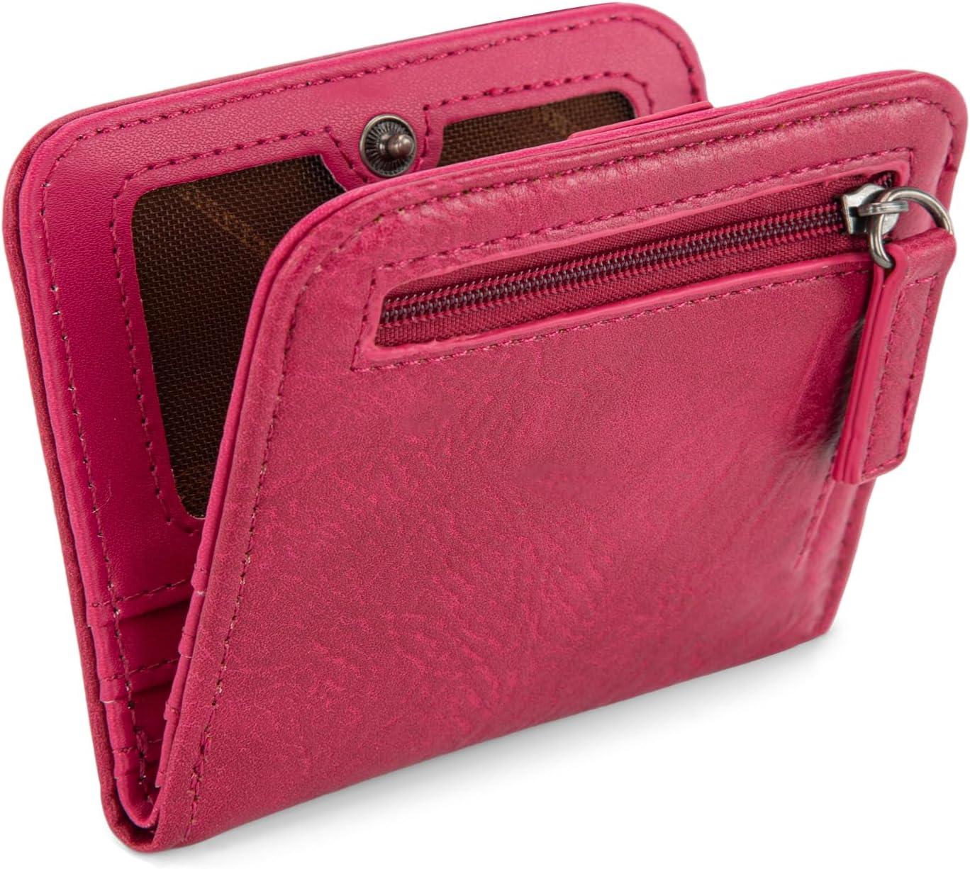 imageMontana West X Wrangler Small Wallet Women Slim Thin Wallets Card Cases Money Organizer Minimalist Pocket Wallet with RFID LiningHot Pink
