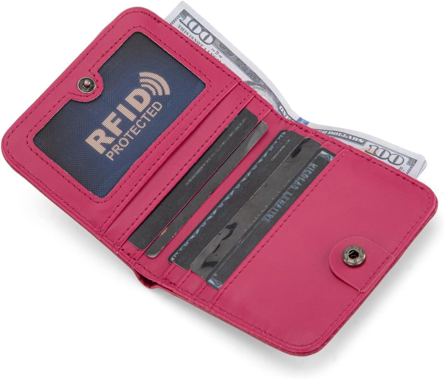 imageMontana West X Wrangler Small Wallet Women Slim Thin Wallets Card Cases Money Organizer Minimalist Pocket Wallet with RFID LiningHot Pink
