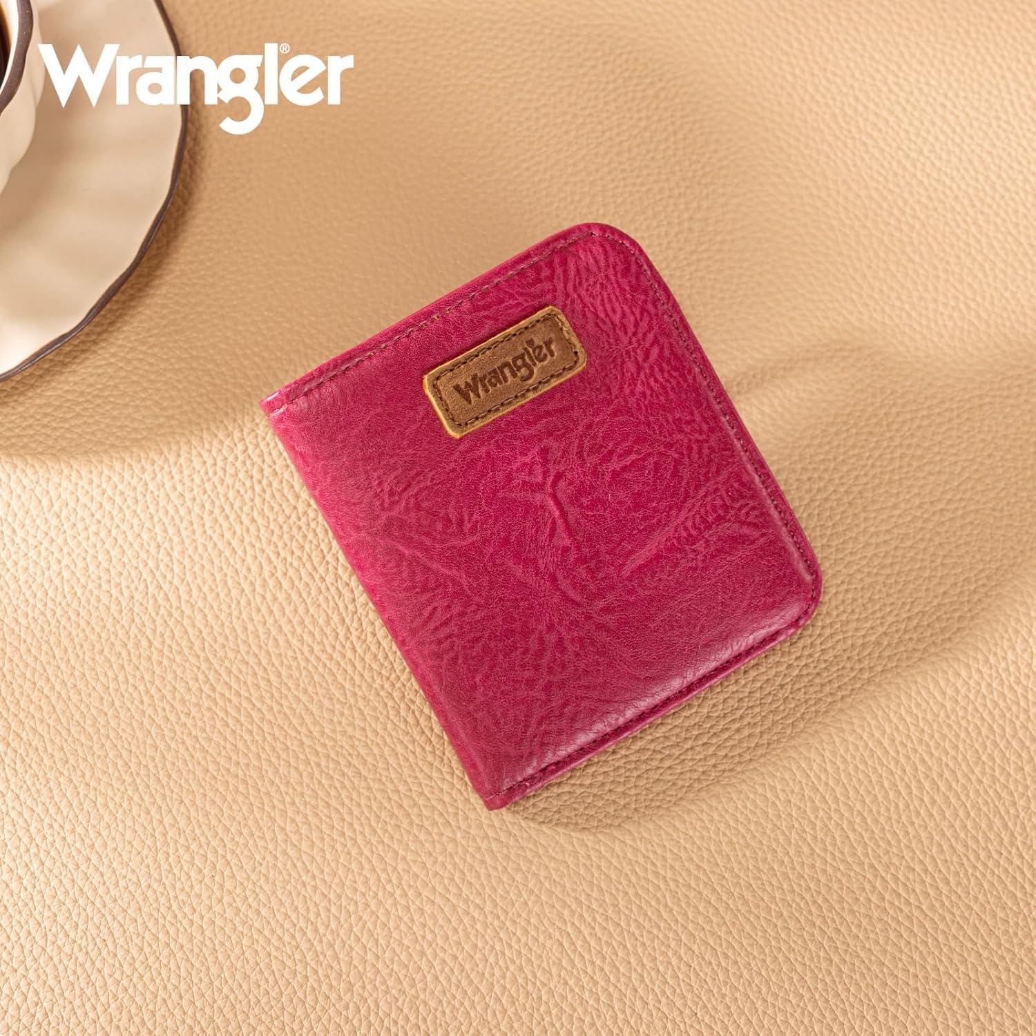 imageMontana West X Wrangler Small Wallet Women Slim Thin Wallets Card Cases Money Organizer Minimalist Pocket Wallet with RFID LiningHot Pink