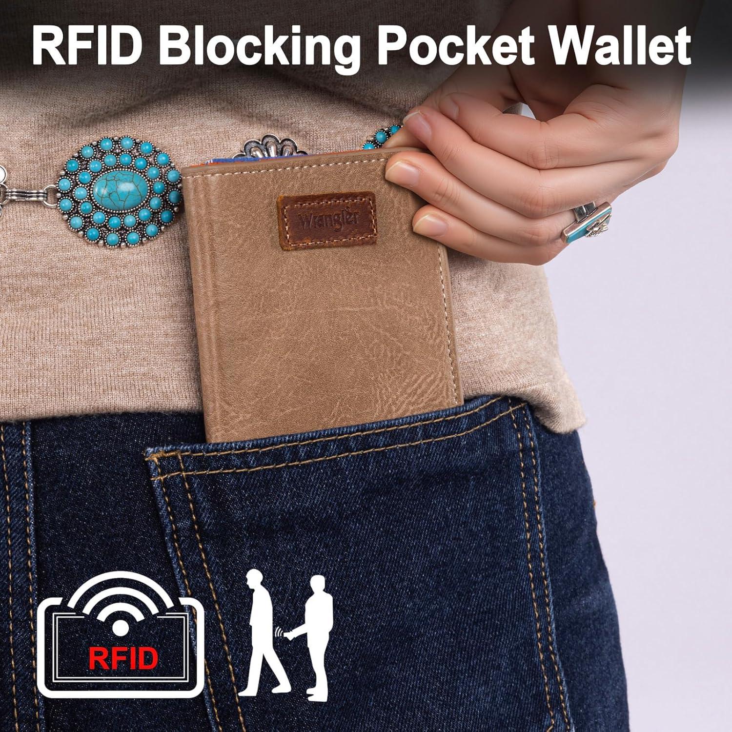 imageMontana West X Wrangler Small Wallet Women Slim Thin Wallets Card Cases Money Organizer Minimalist Pocket Wallet with RFID LiningKhaki