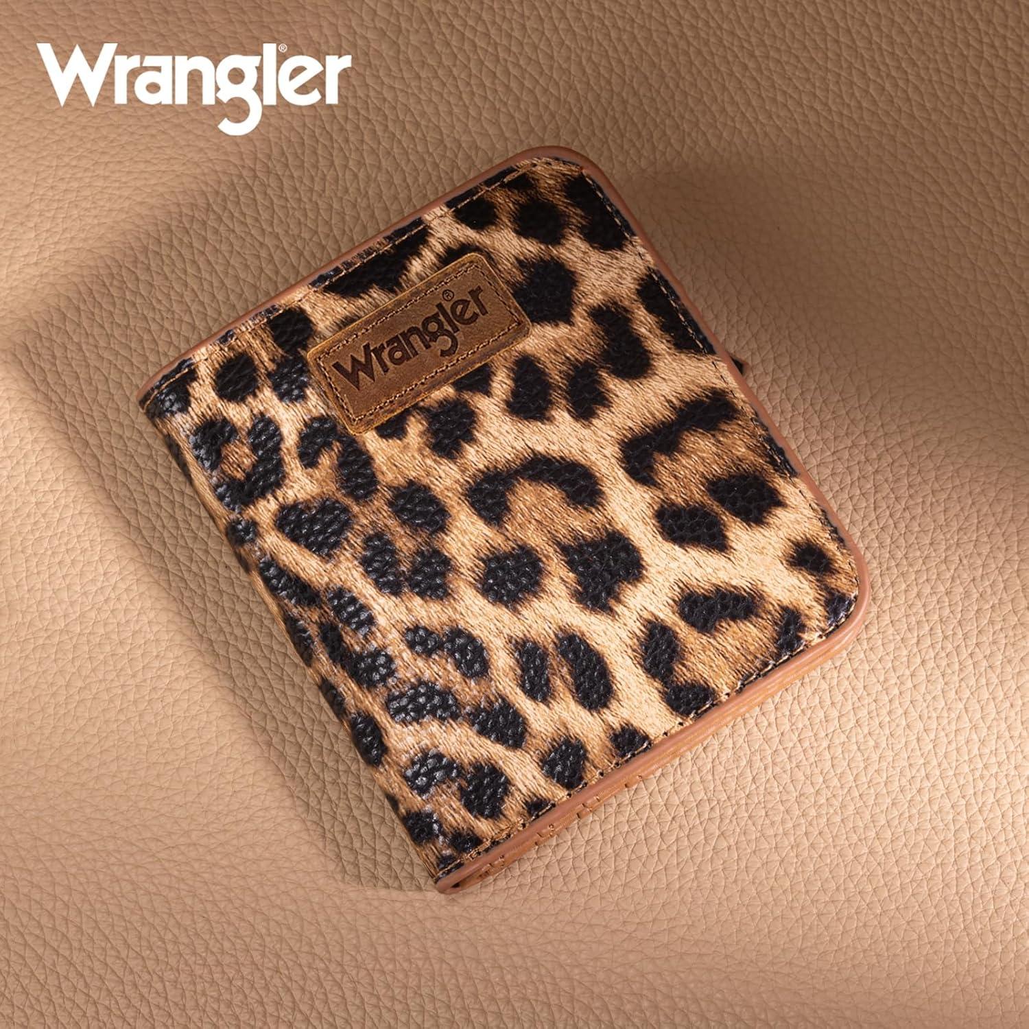 imageMontana West X Wrangler Small Wallet Women Slim Thin Wallets Card Cases Money Organizer Minimalist Pocket Wallet with RFID LiningLeopard