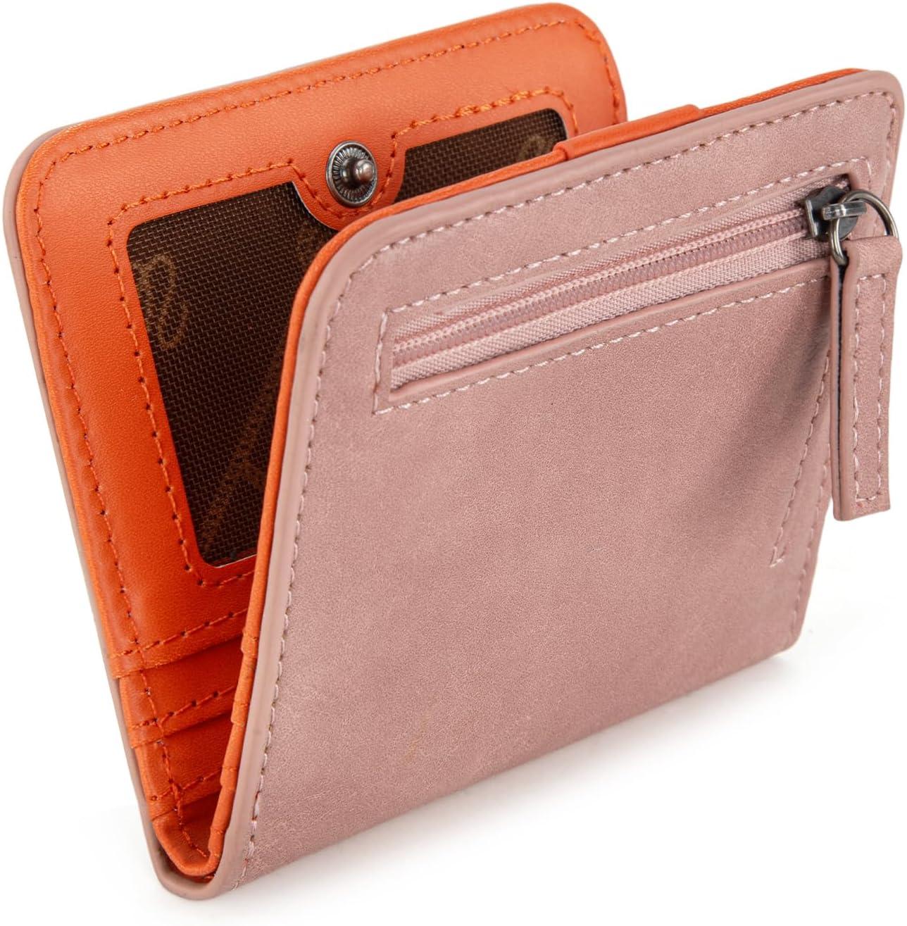imageMontana West X Wrangler Small Wallet Women Slim Thin Wallets Card Cases Money Organizer Minimalist Pocket Wallet with RFID LiningPink
