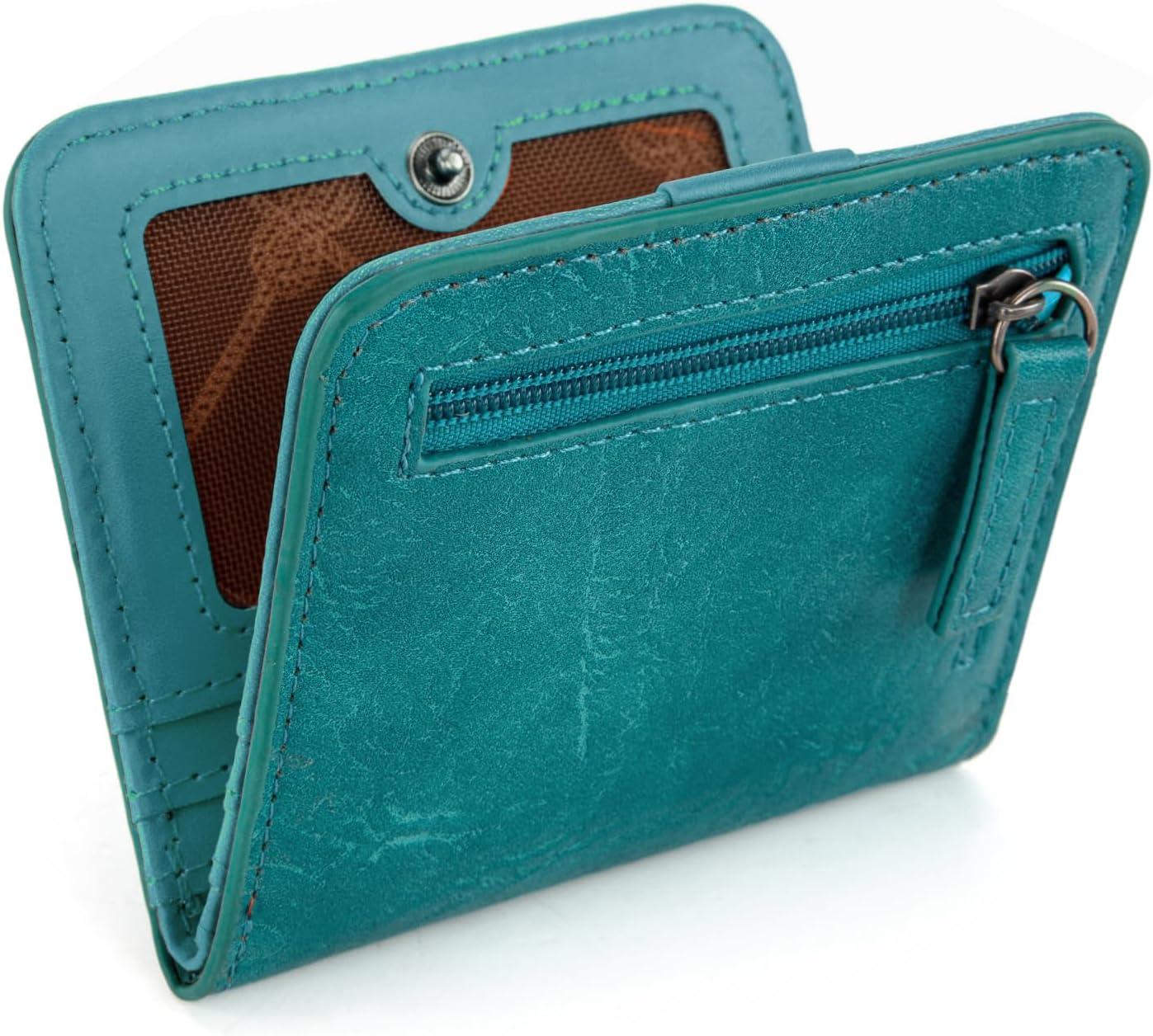 imageMontana West X Wrangler Small Wallet Women Slim Thin Wallets Card Cases Money Organizer Minimalist Pocket Wallet with RFID LiningTurquoise