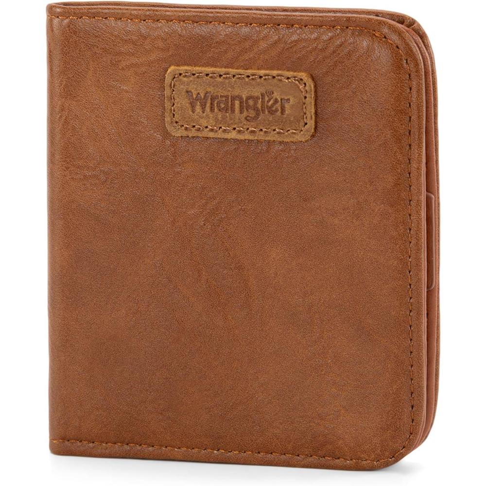 imageMontana West X Wrangler Small Wallet Women Slim Thin Wallets Card Cases Money Organizer Minimalist Pocket Wallet with RFID LiningBrown