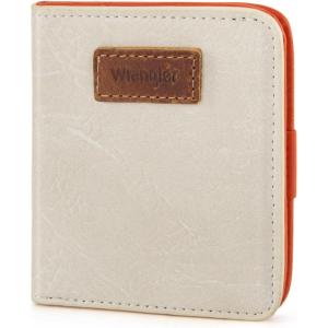 Montana West X Wrangler Small Wallet Women Slim Thin Wallets Card Cases Money Organizer Minimalist Pocket Wallet with RFID Lining(Beige)