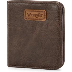 Montana West X Wrangler Small Wallet Women Slim Thin Wallets Card Cases Money Organizer Minimalist Pocket Wallet with RFID Lining(Coffee)