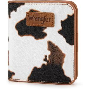 Montana West X Wrangler Small Wallet Women Slim Thin Wallets Card Cases Money Organizer Minimalist Pocket Wallet with RFID Lining(Cow Brown)