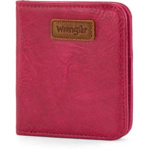 Montana West X Wrangler Small Wallet Women Slim Thin Wallets Card Cases Money Organizer Minimalist Pocket Wallet with RFID Lining(Hot Pink)