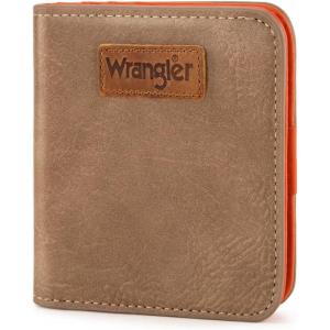 Montana West X Wrangler Small Wallet Women Slim Thin Wallets Card Cases Money Organizer Minimalist Pocket Wallet with RFID Lining(Khaki)