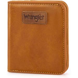 Montana West X Wrangler Small Wallet Women Slim Thin Wallets Card Cases Money Organizer Minimalist Pocket Wallet with RFID Lining(Light Brown)
