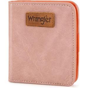 Montana West X Wrangler Small Wallet Women Slim Thin Wallets Card Cases Money Organizer Minimalist Pocket Wallet with RFID Lining(Pink)