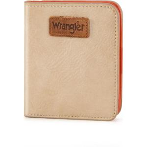 Montana West X Wrangler Small Wallet Women Slim Thin Wallets Card Cases Money Organizer Minimalist Pocket Wallet with RFID Lining(Tan)