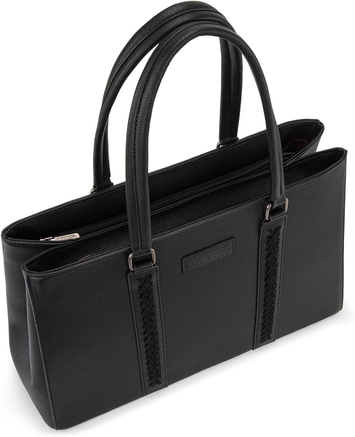 imageMontana West Wrangler Laptop Tote Bag for Women 156 Inch Computer Bag for Work Large Double Compartment Purse and HandbagBlack
