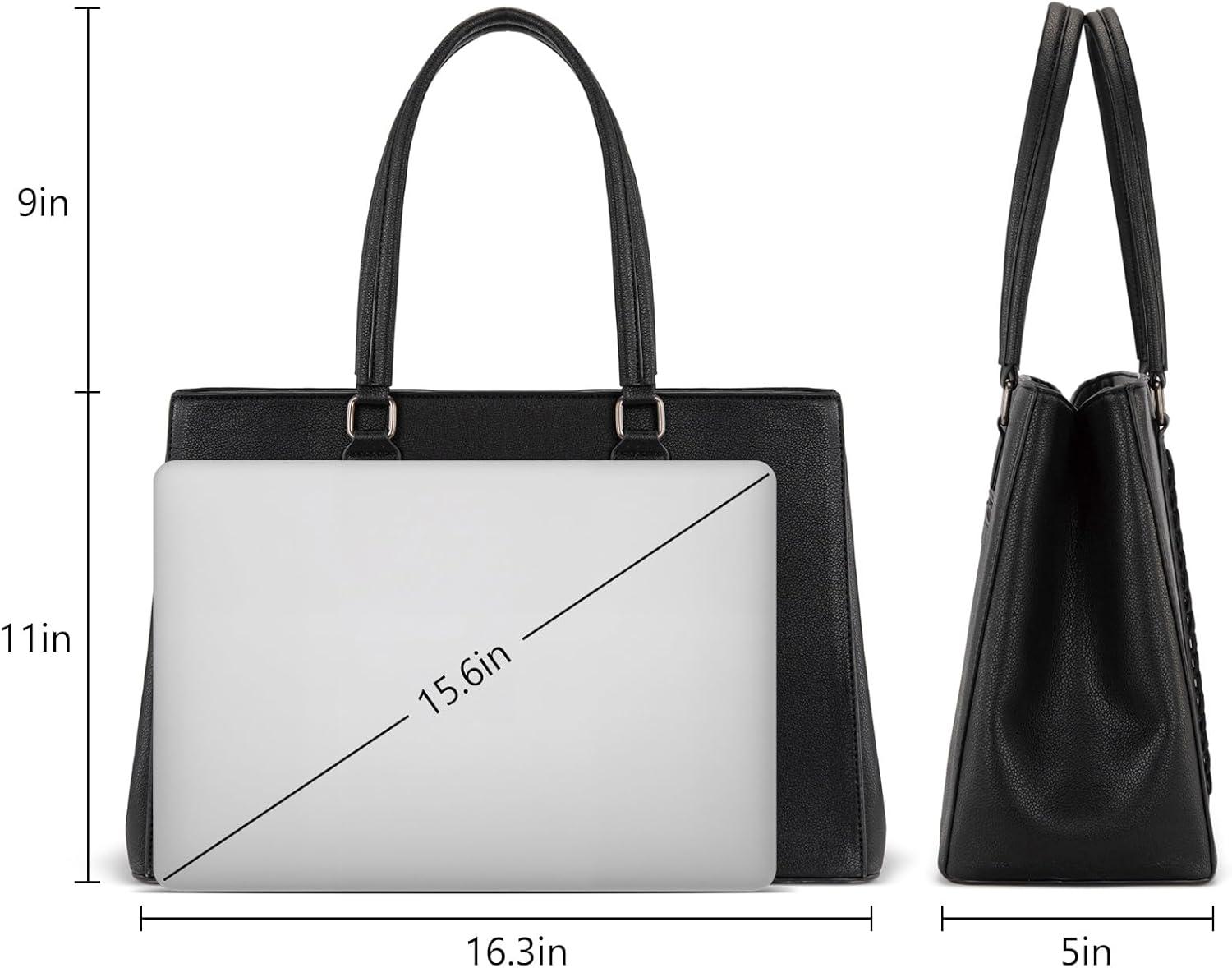 imageMontana West Wrangler Laptop Tote Bag for Women 156 Inch Computer Bag for Work Large Double Compartment Purse and HandbagBlack