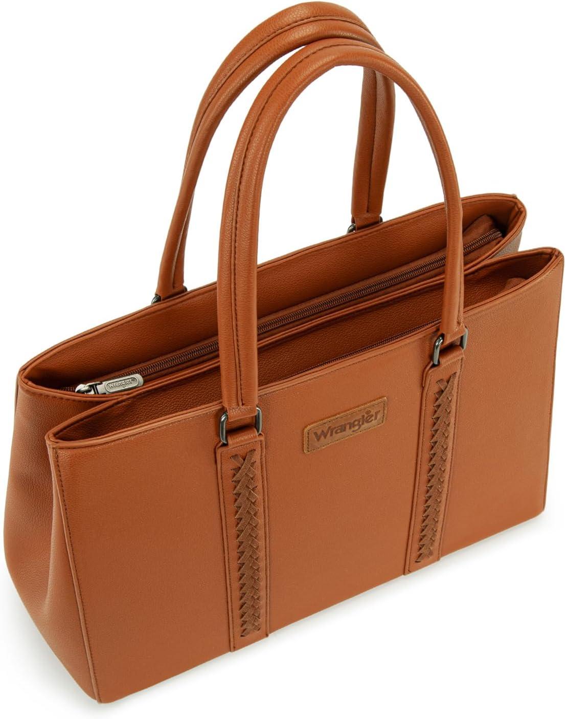 imageMontana West Wrangler Laptop Tote Bag for Women 156 Inch Computer Bag for Work Large Double Compartment Purse and HandbagBrown