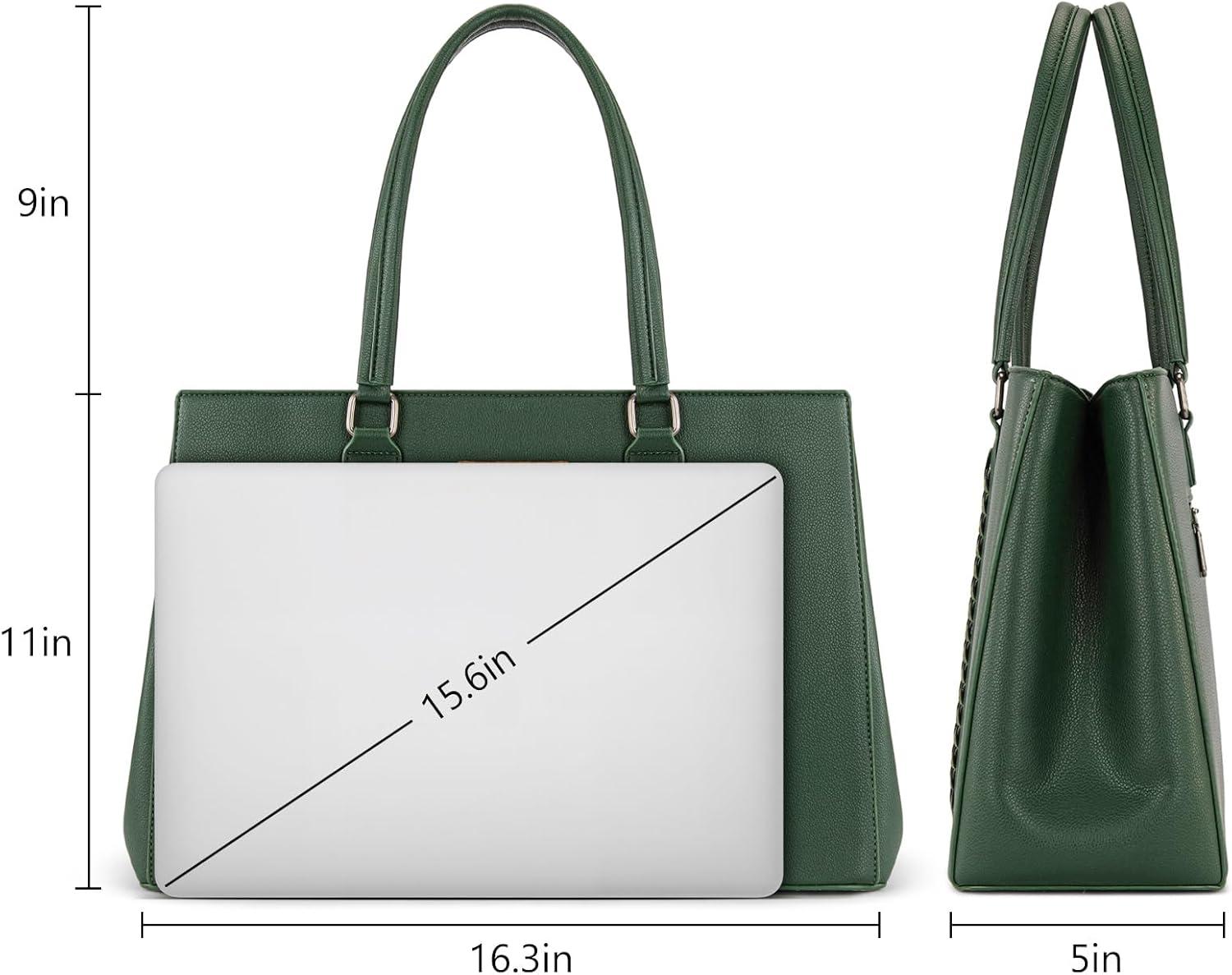 imageMontana West Wrangler Laptop Tote Bag for Women 156 Inch Computer Bag for Work Large Double Compartment Purse and HandbagDrak Green