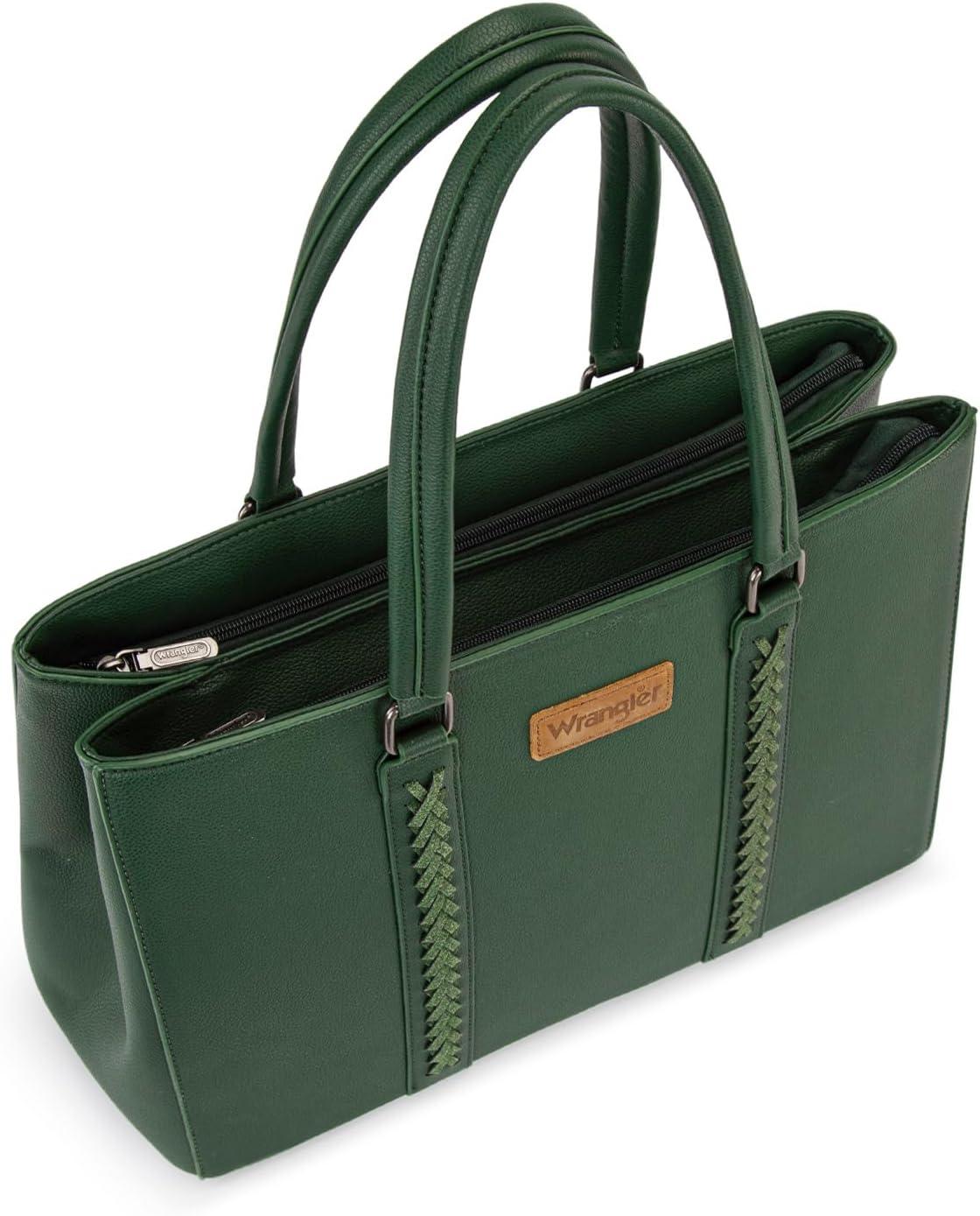 imageMontana West Wrangler Laptop Tote Bag for Women 156 Inch Computer Bag for Work Large Double Compartment Purse and HandbagDrak Green