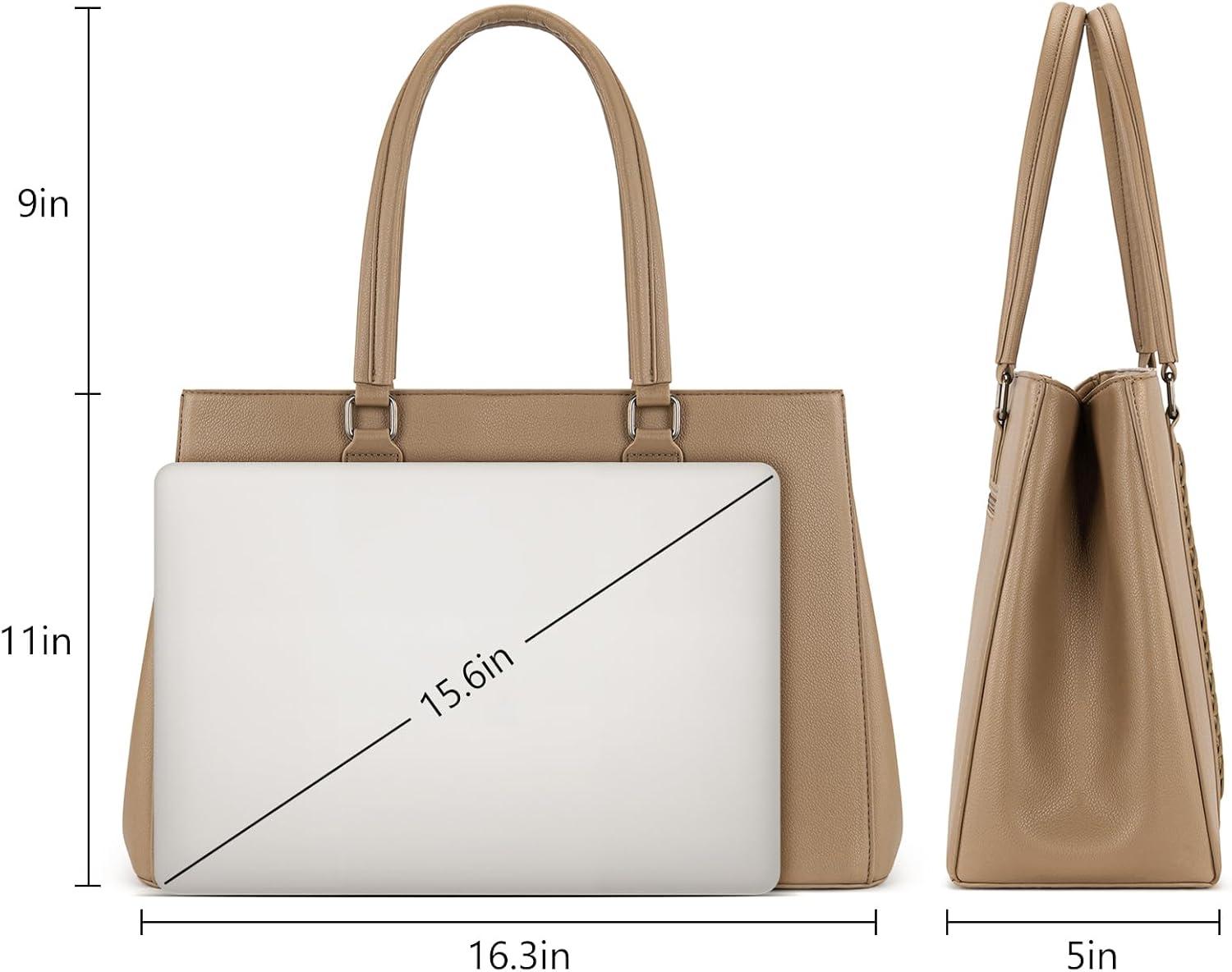 imageMontana West Wrangler Laptop Tote Bag for Women 156 Inch Computer Bag for Work Large Double Compartment Purse and HandbagKhaki