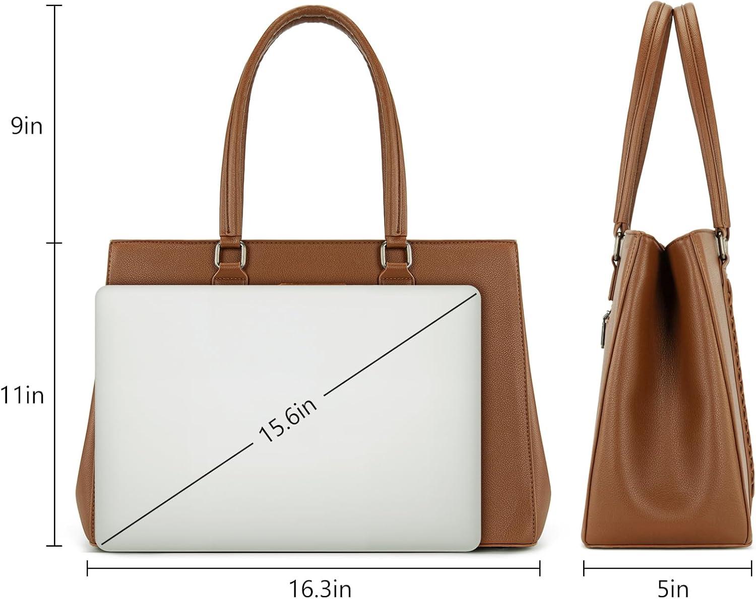 imageMontana West Wrangler Laptop Tote Bag for Women 156 Inch Computer Bag for Work Large Double Compartment Purse and HandbagVintage Brown