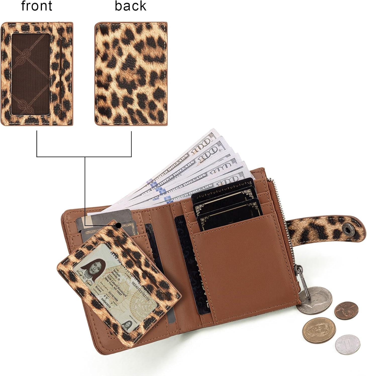 imageMontana West X Wrangler Small Quilted Wallet Bifold RFID Wallet Women Wallets Card Cases amp Money Organizers Travel Credit Card Wallets Ladies Female Western Wallett with Removable ID WindowLeopardNatural