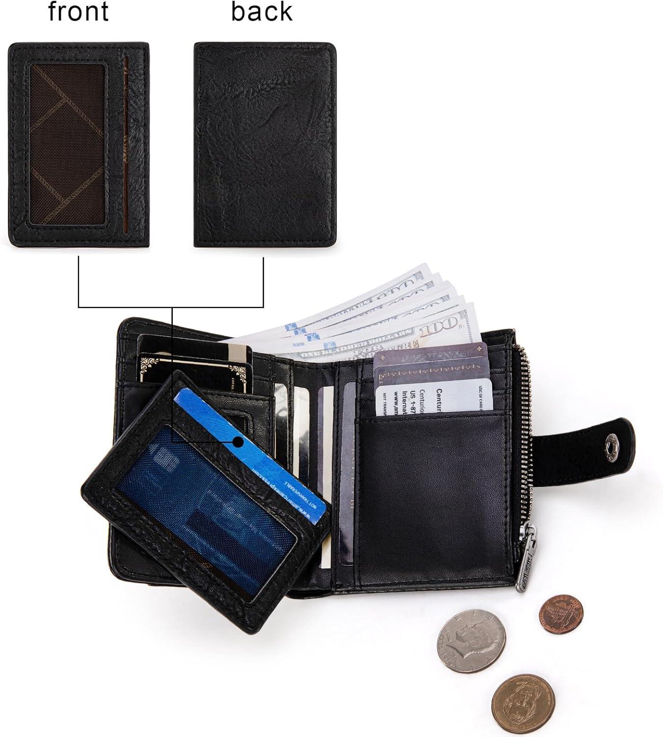 imageMontana West X Wrangler Small Quilted Wallet Bifold RFID Wallet Women Wallets Card Cases amp Money Organizers Travel Credit Card Wallets Ladies Female Western Wallett with Removable ID WindowABlack