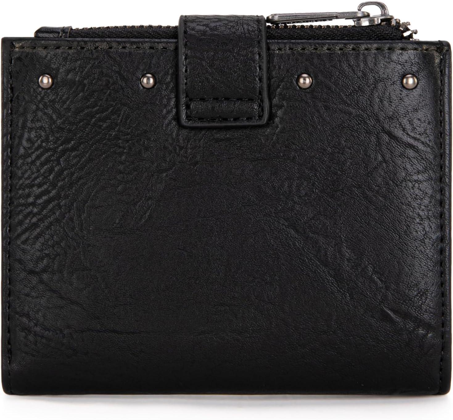 imageMontana West X Wrangler Small Quilted Wallet Bifold RFID Wallet Women Wallets Card Cases amp Money Organizers Travel Credit Card Wallets Ladies Female Western Wallett with Removable ID WindowABlack