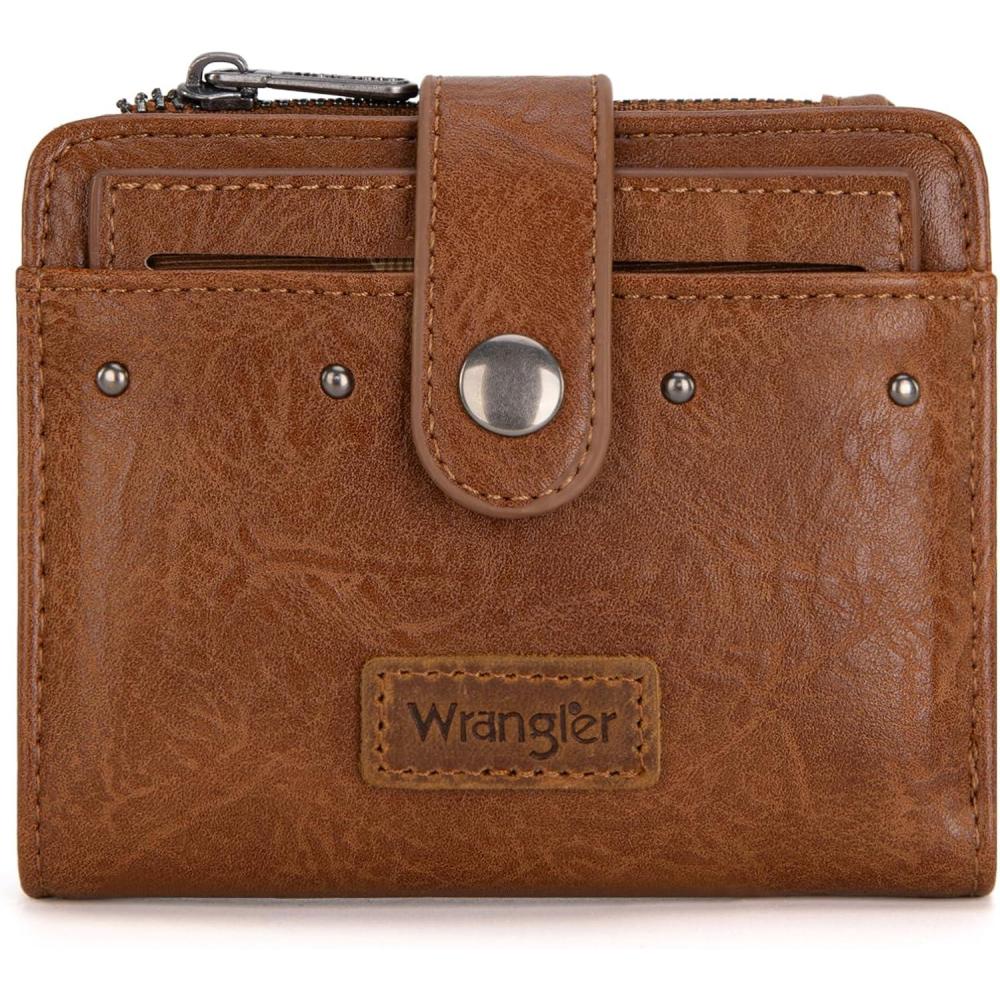 imageMontana West X Wrangler Small Quilted Wallet Bifold RFID Wallet Women Wallets Card Cases amp Money Organizers Travel Credit Card Wallets Ladies Female Western Wallett with Removable ID WindowABrown