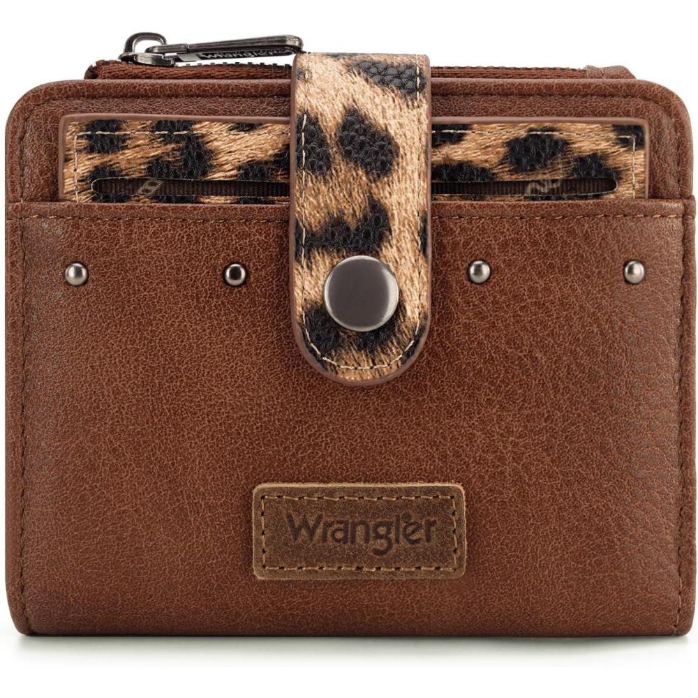 imageMontana West X Wrangler Small Quilted Wallet Bifold RFID Wallet Women Wallets Card Cases amp Money Organizers Travel Credit Card Wallets Ladies Female Western Wallett with Removable ID WindowLeopardNatural