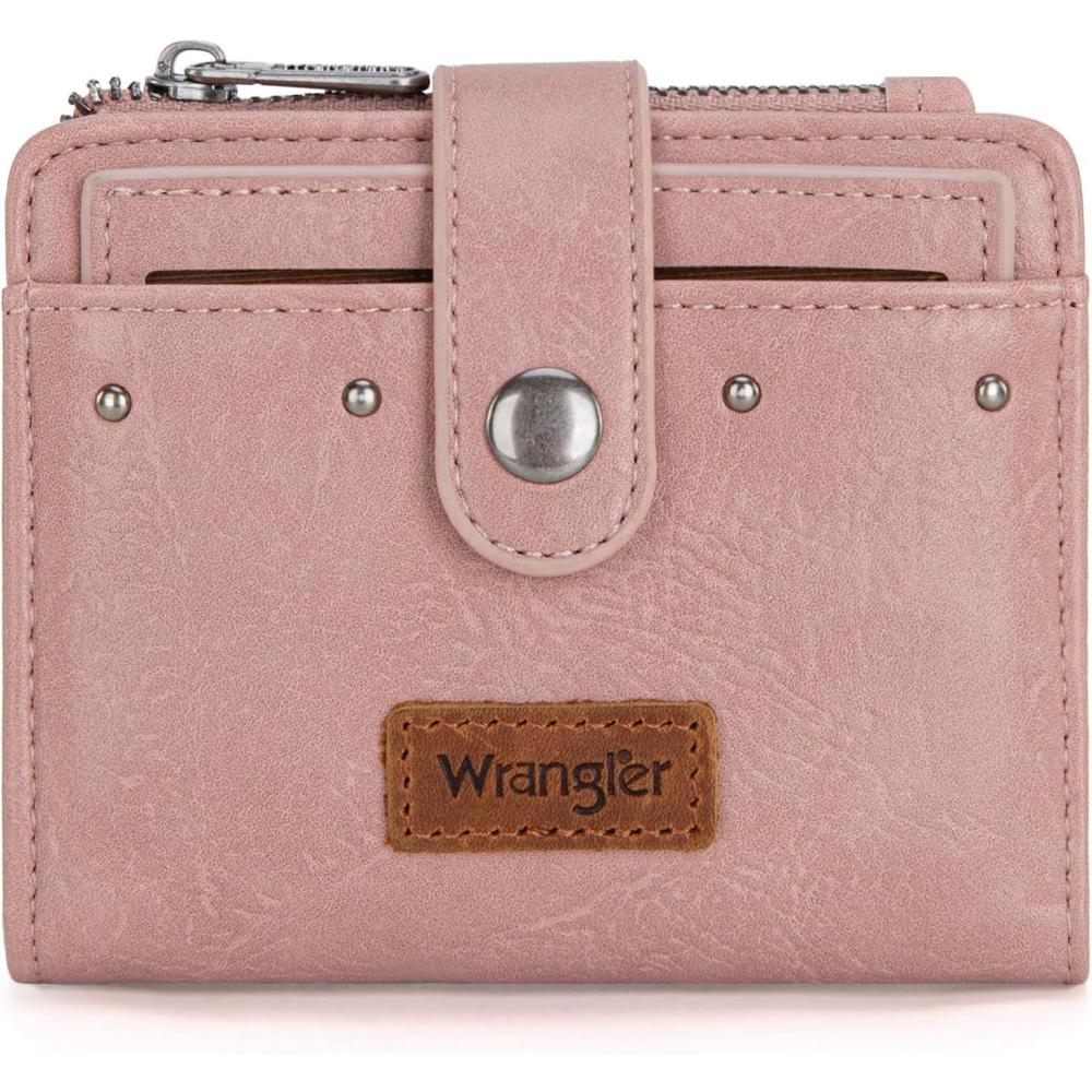 imageMontana West X Wrangler Small Quilted Wallet Bifold RFID Wallet Women Wallets Card Cases amp Money Organizers Travel Credit Card Wallets Ladies Female Western Wallett with Removable ID WindowAPink