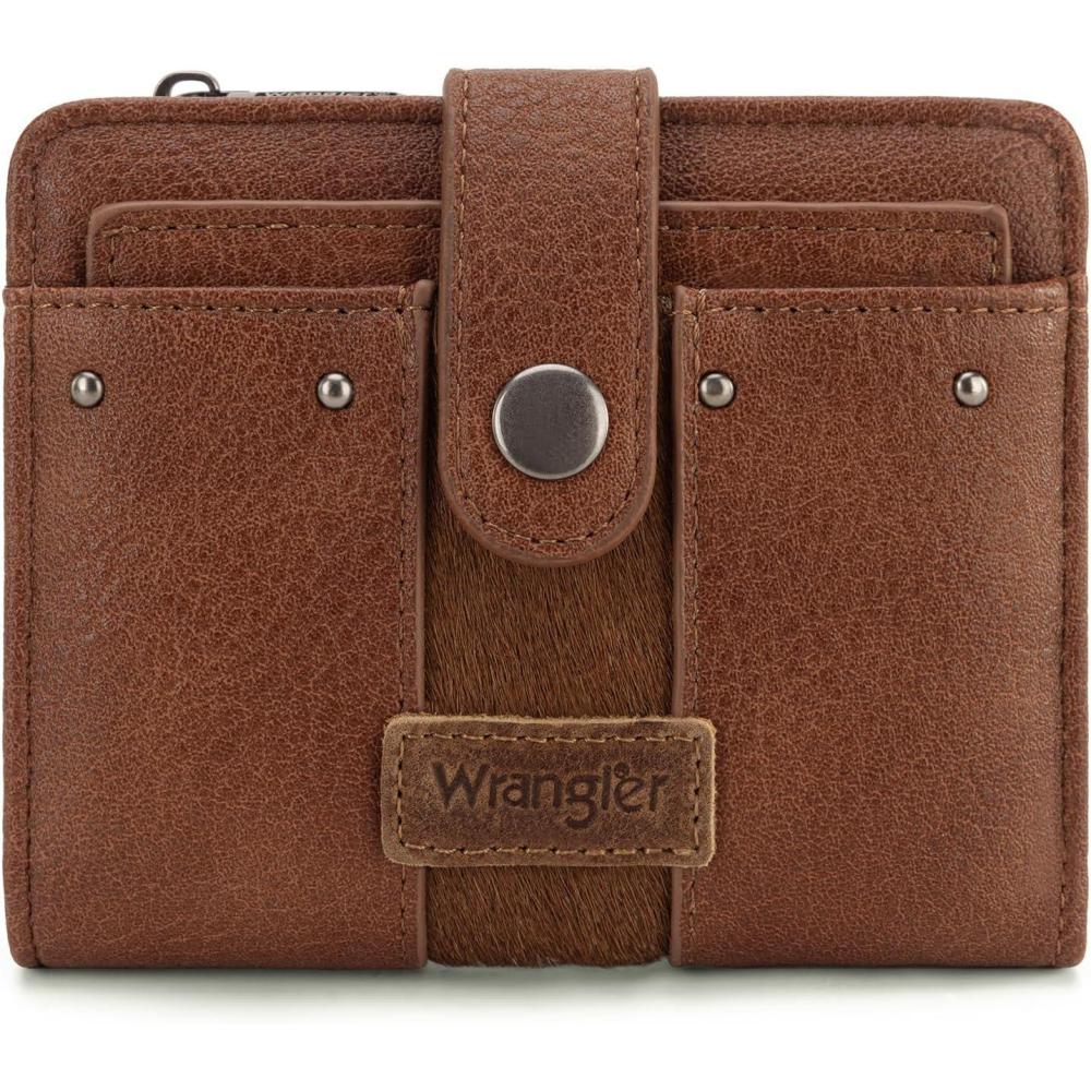 imageMontana West X Wrangler Small Quilted Wallet Bifold RFID Wallet Women Wallets Card Cases amp Money Organizers Travel Credit Card Wallets Ladies Female Western Wallett with Removable ID WindowBrown