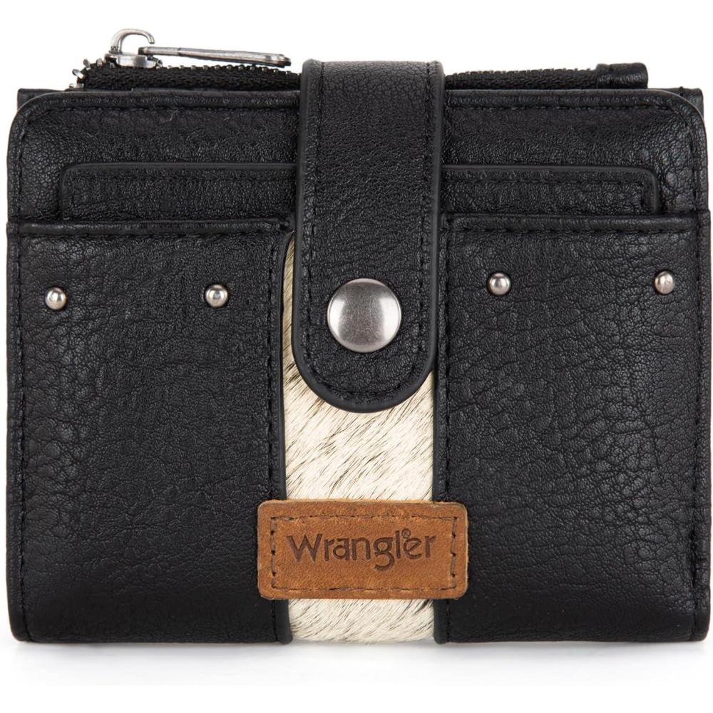 imageMontana West X Wrangler Small Quilted Wallet Bifold RFID Wallet Women Wallets Card Cases amp Money Organizers Travel Credit Card Wallets Ladies Female Western Wallett with Removable ID WindowBlack