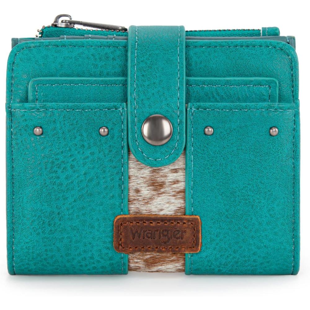 imageMontana West X Wrangler Small Quilted Wallet Bifold RFID Wallet Women Wallets Card Cases amp Money Organizers Travel Credit Card Wallets Ladies Female Western Wallett with Removable ID WindowTurquoiseBrown