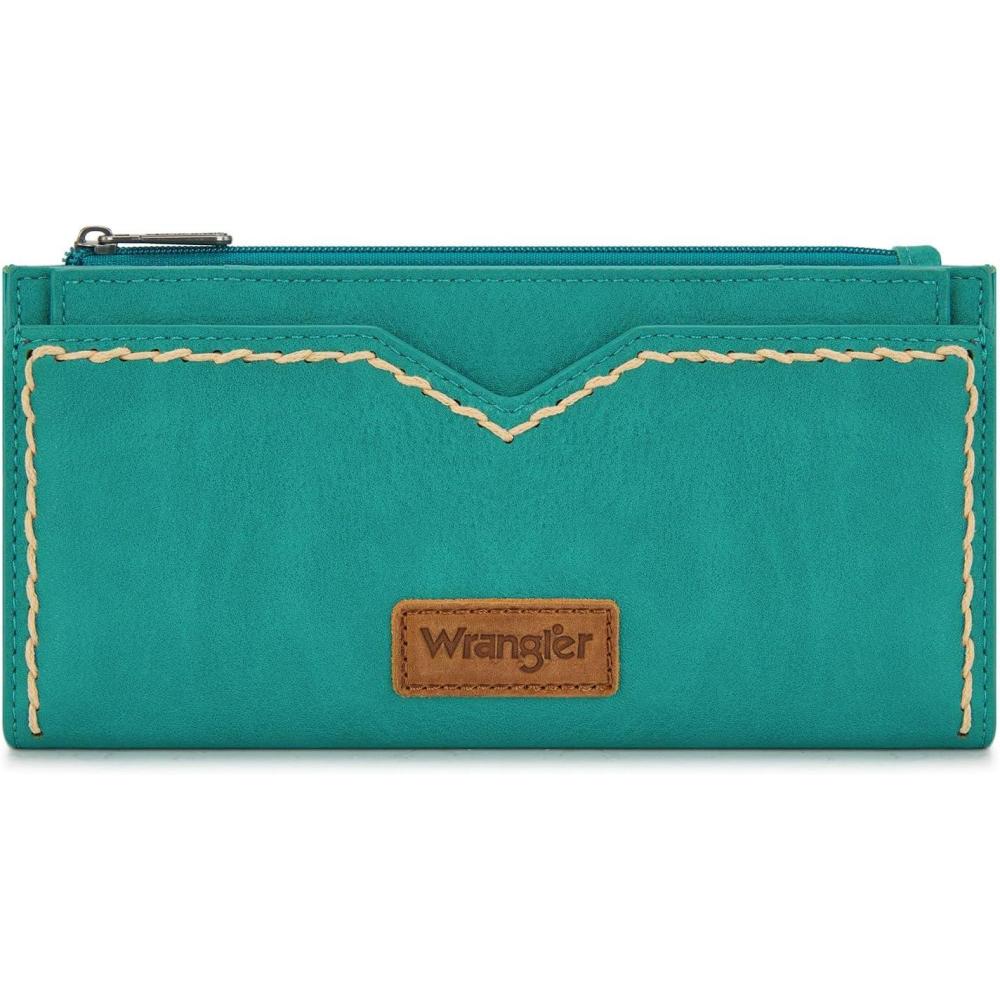 imageMontana West Wrangler Womens Wallets Bifold RFID Blocking Wallets for Women Clutch Crdeit Card Holder with Zipper Coin Pockets Turquoise WG377W213TQTurquoise