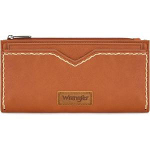 Montana West Wrangler Women’s Wallets Bifold RFID Blocking Wallets for Women Clutch Crdeit Card Holder with Zipper Coin Pockets Turquoise WG377-W213TQ(Brown)