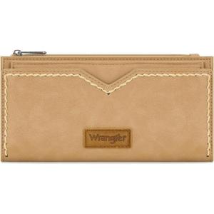Montana West Wrangler Women’s Wallets Bifold RFID Blocking Wallets for Women Clutch Crdeit Card Holder with Zipper Coin Pockets Turquoise WG377-W213TQ(Khaki)