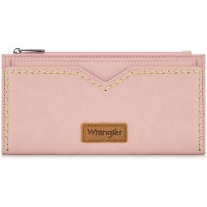Montana West Wrangler Women’s Wallets Bifold RFID Blocking Wallets for Women Clutch Crdeit Card Holder with Zipper Coin Pockets Turquoise WG377-W213TQ(Pink)