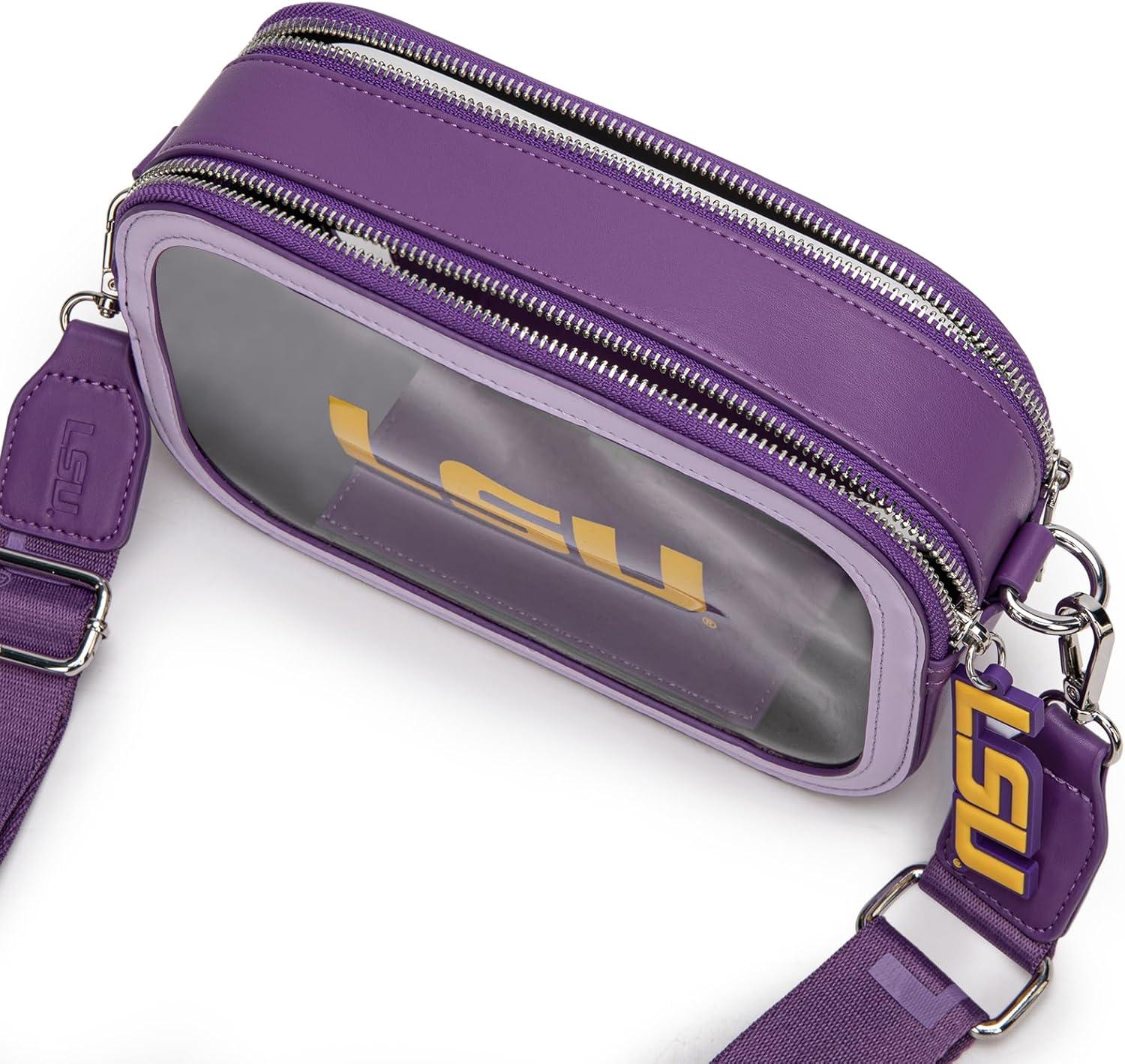 imageFighting Tigers Clear Bag for Stadium Events Clear Purse with Removable Strap for ConcertsZip Around Small Wallet Bundle