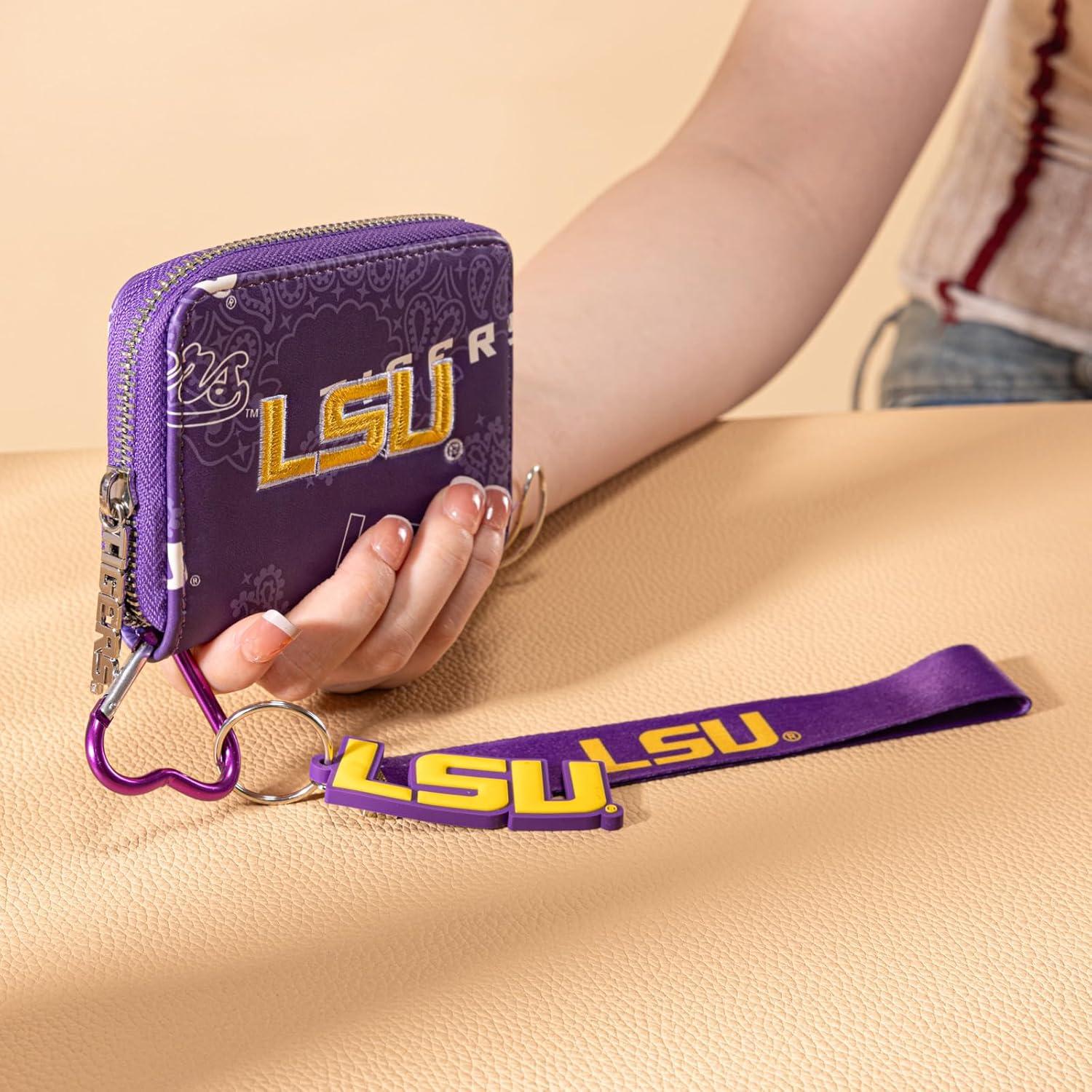 imageFighting Tigers Clear Bag for Stadium Events Clear Purse with Removable Strap for ConcertsZip Around Small Wallet Bundle