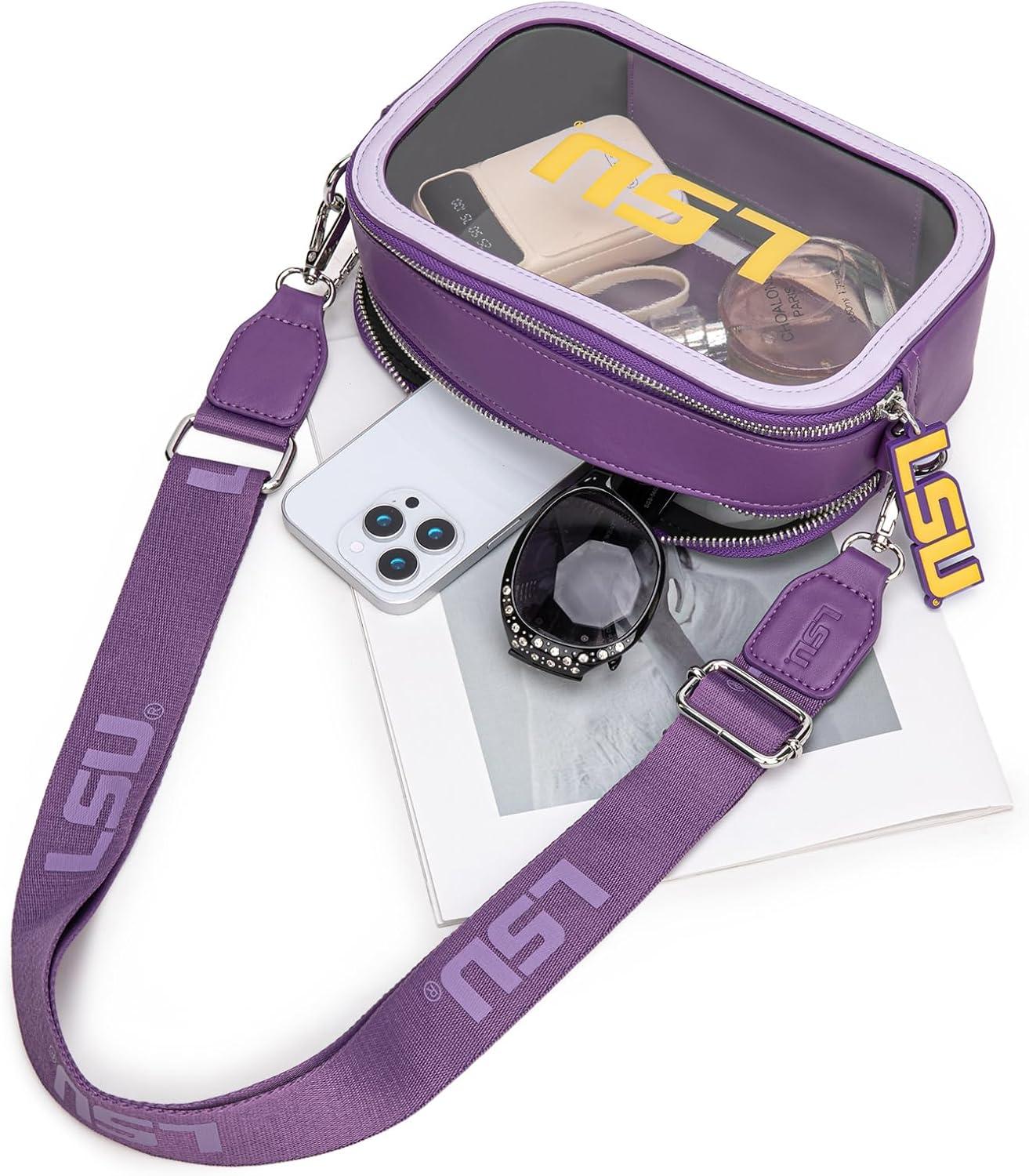 imageFighting Tigers Clear Bag for Stadium Events Clear Purse with Removable Strap for ConcertsZip Around Small Wallet Bundle