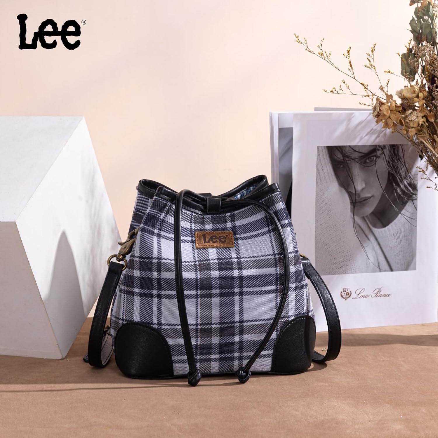 imageLee Tote amp Bucket Bag Combo Minimalist Vegan Leather amp Plaid Duo for Everyday Style