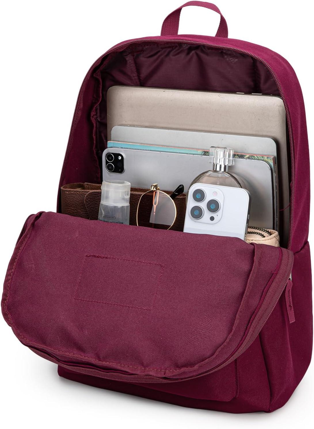 imageMontana West Backpack for Women Men 2 PCS Lightweight College Bookbags Casual Daypack Backpacks for Commute amp TravelBlack Burgundy